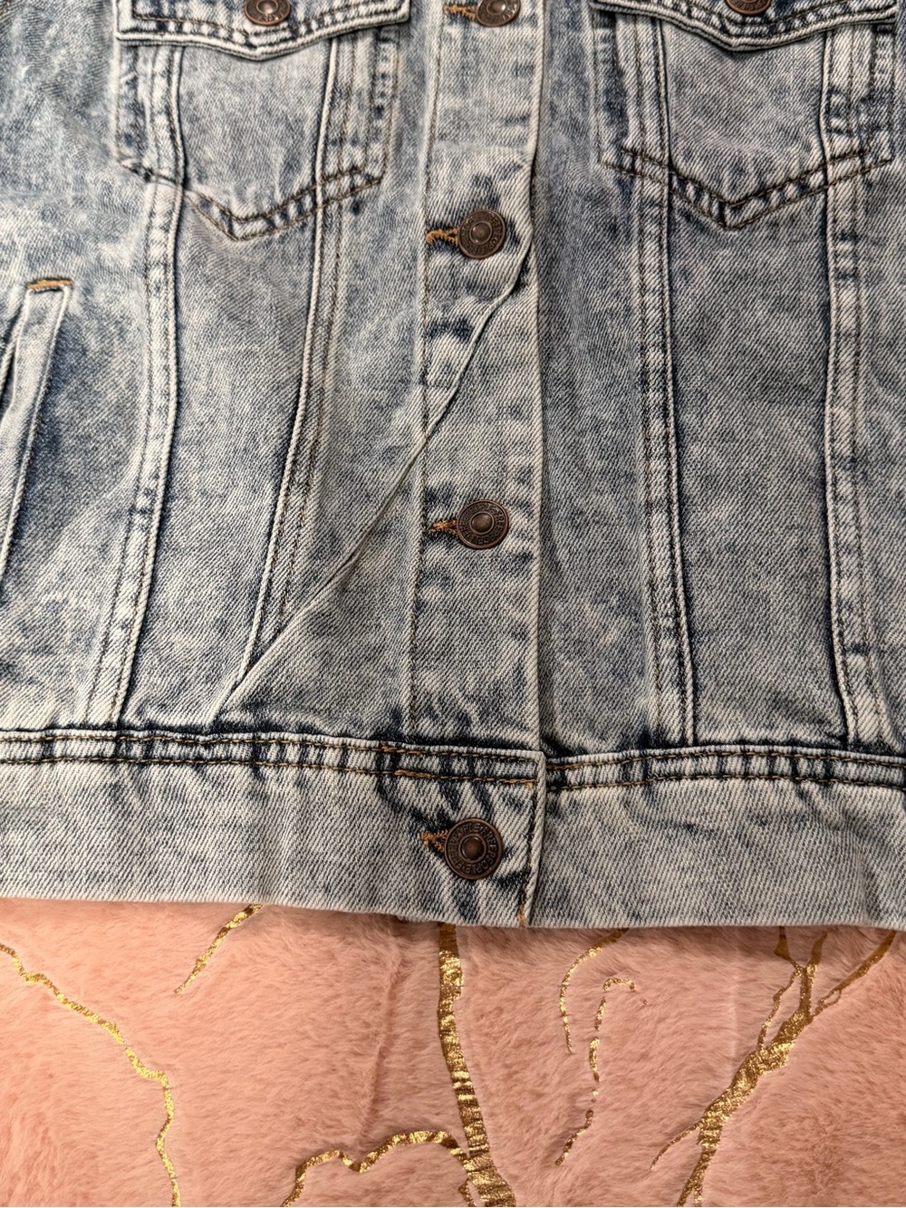 NWT Free People Light Denim Rumours Jean Jacket in Indigo Acid Wash Medium M NEW - Picture 6 of 9
